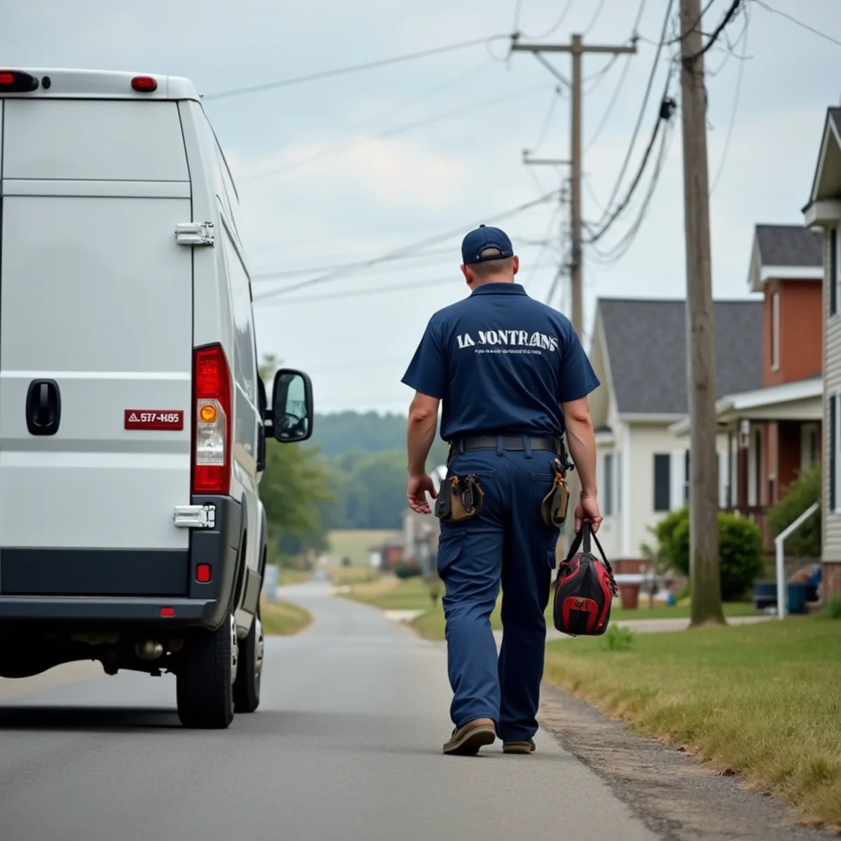 Plumber servicing well equipment at a rural property near Montross, VA